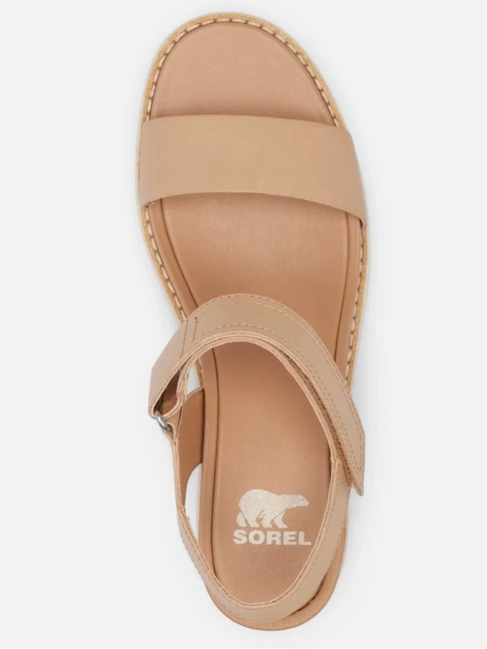 Sorel Joanie IV V-Strap Wedge Sandal - Tan & Cream